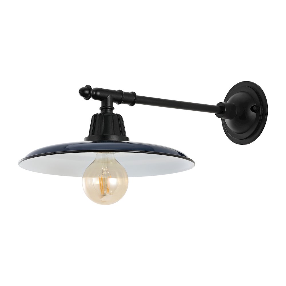 Bonner Farmhouse Industrial Indoor/Outdoor Iron Led Victorian Arm Outdoor Sconce. Picture 1