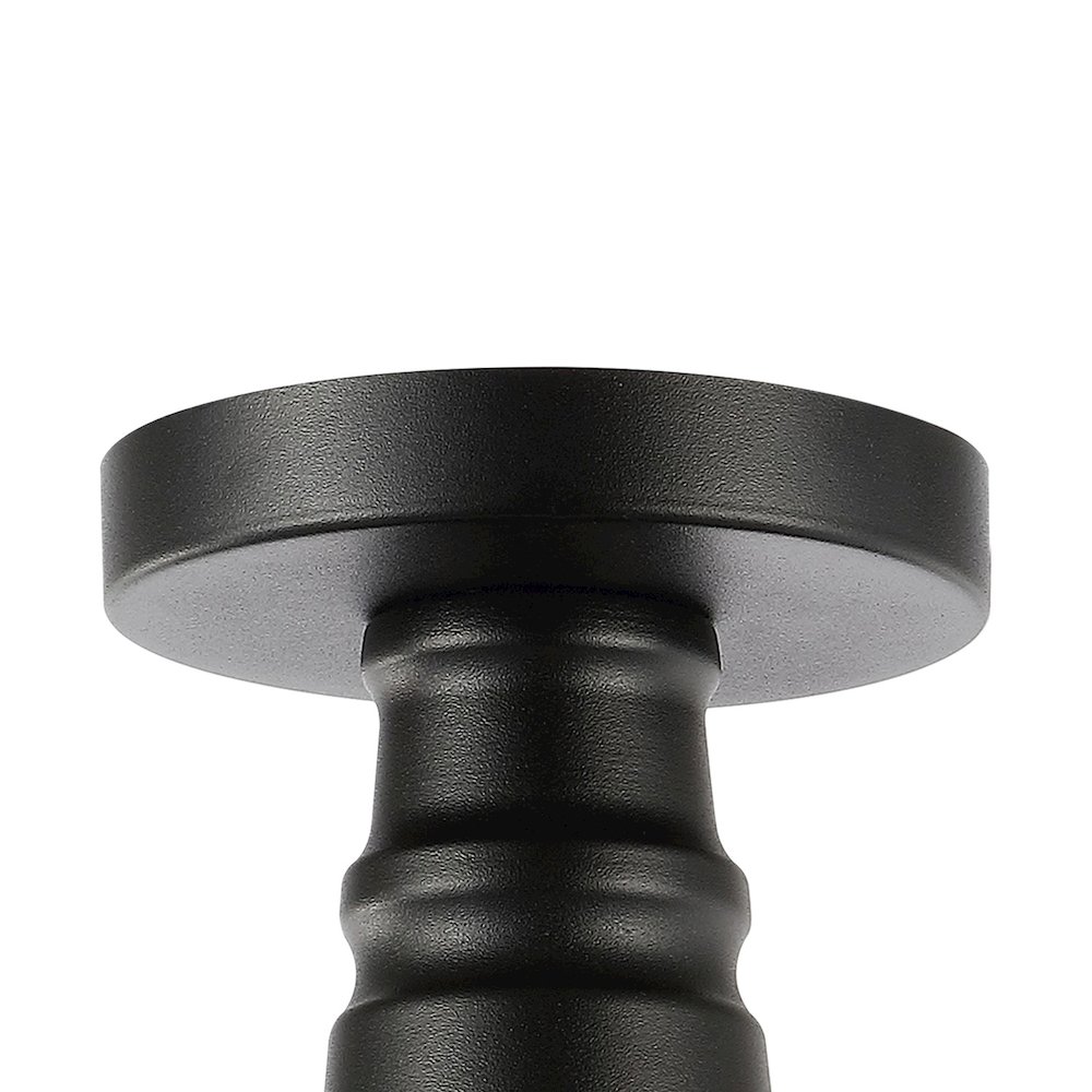 Camila Classic Industrial Indoor/Outdoor Iron Led Semi Flush Mount. Picture 3