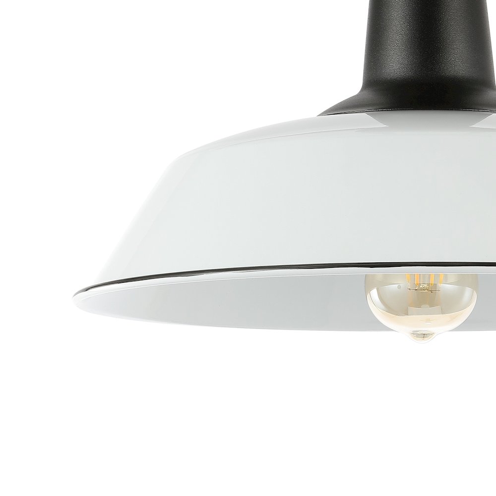 Camila Classic Industrial Indoor/Outdoor Iron Led Semi Flush Mount. Picture 2