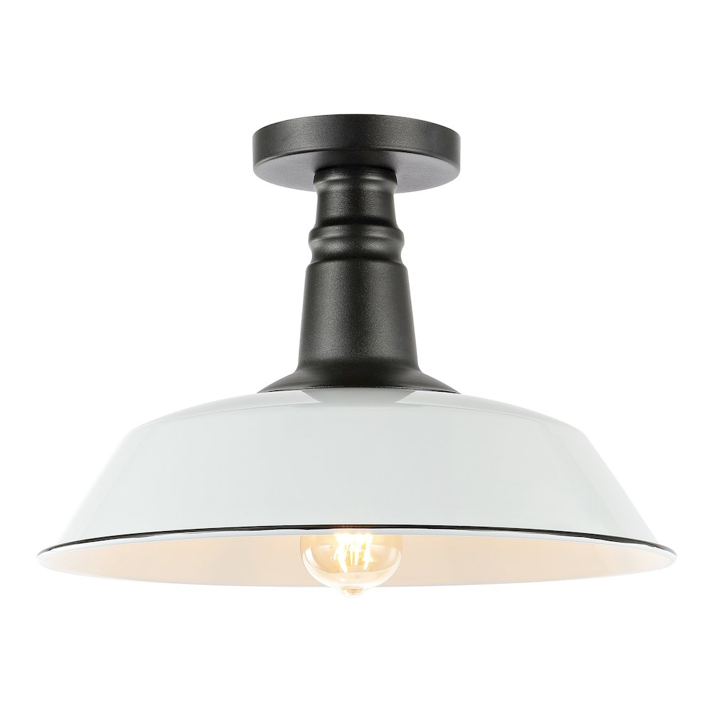 Camila Classic Industrial Indoor/Outdoor Iron Led Semi Flush Mount. Picture 5