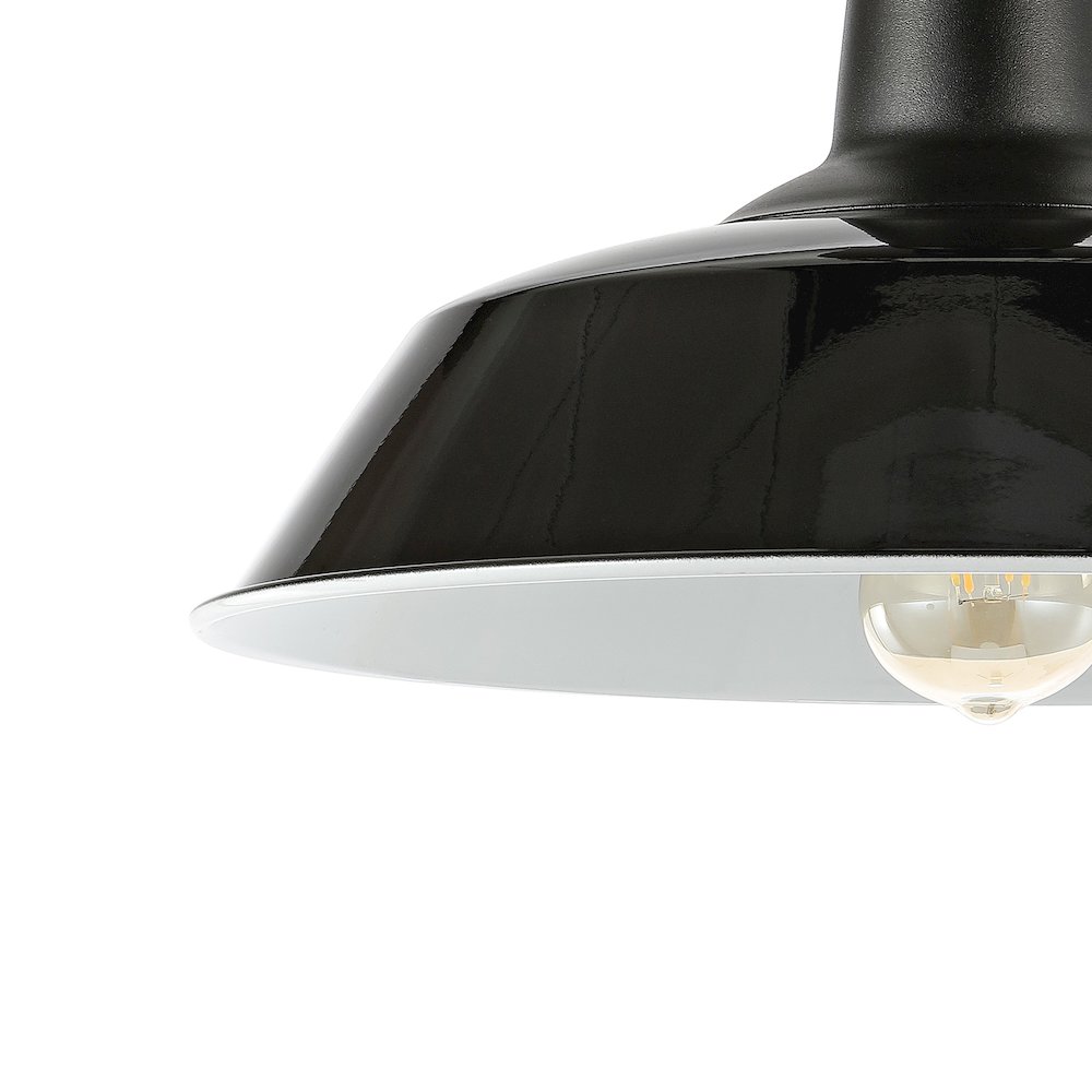 Camila Classic Industrial Indoor/Outdoor Iron Led Semi Flush Mount. Picture 2