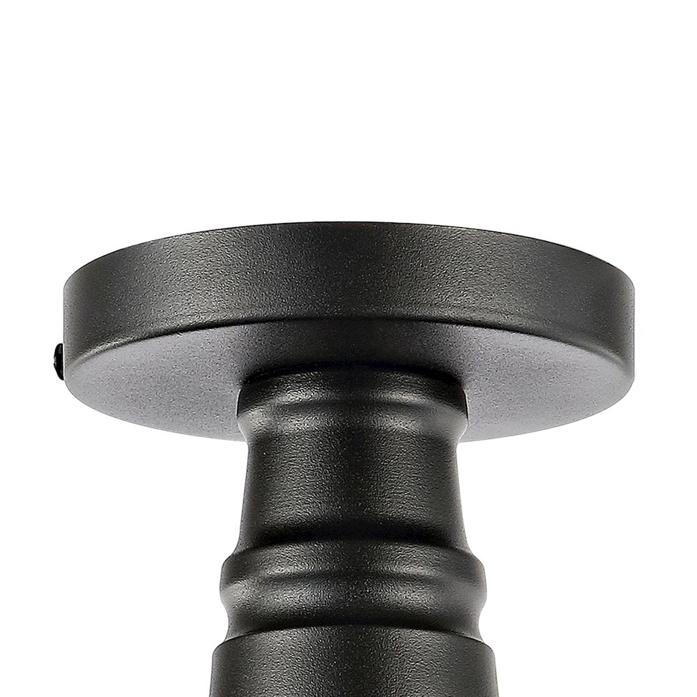 Camila Classic Industrial Indoor/Outdoor Iron Led Semi Flush Mount. Picture 3