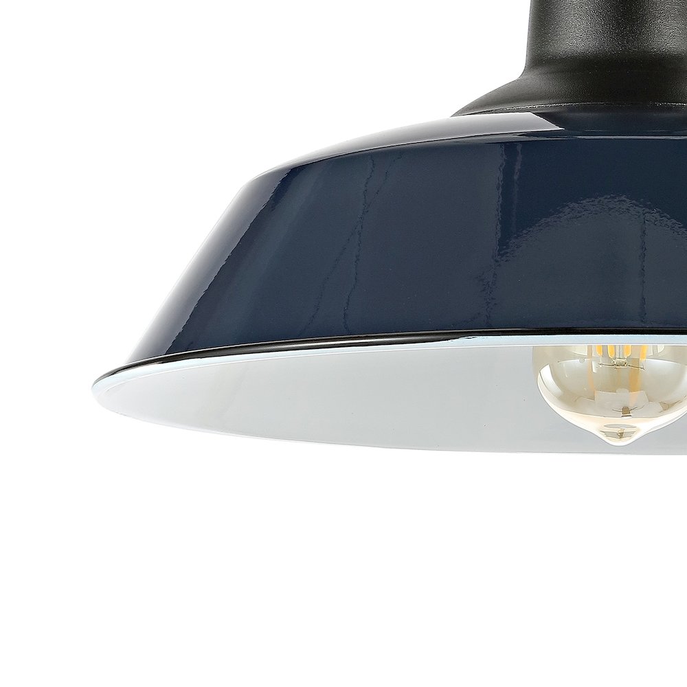 Camila Classic Industrial Indoor/Outdoor Iron Led Semi Flush Mount. Picture 2