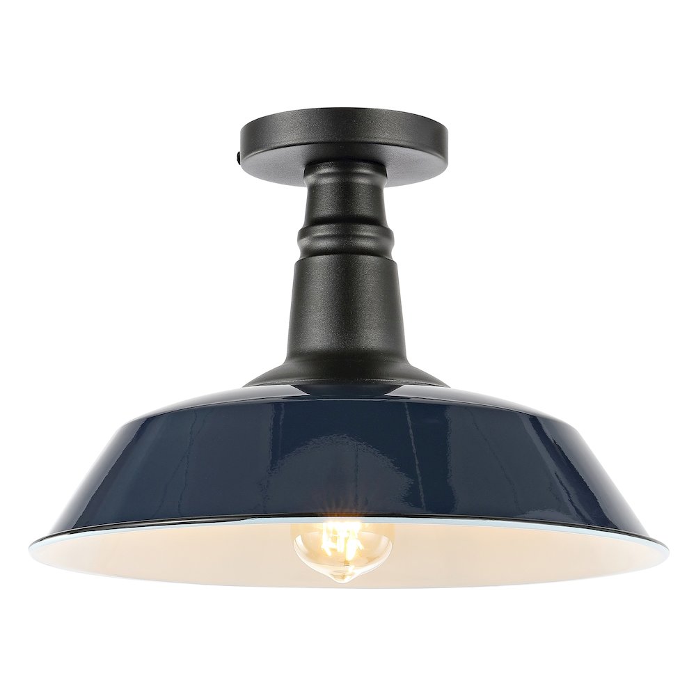 Camila Classic Industrial Indoor/Outdoor Iron Led Semi Flush Mount. Picture 5