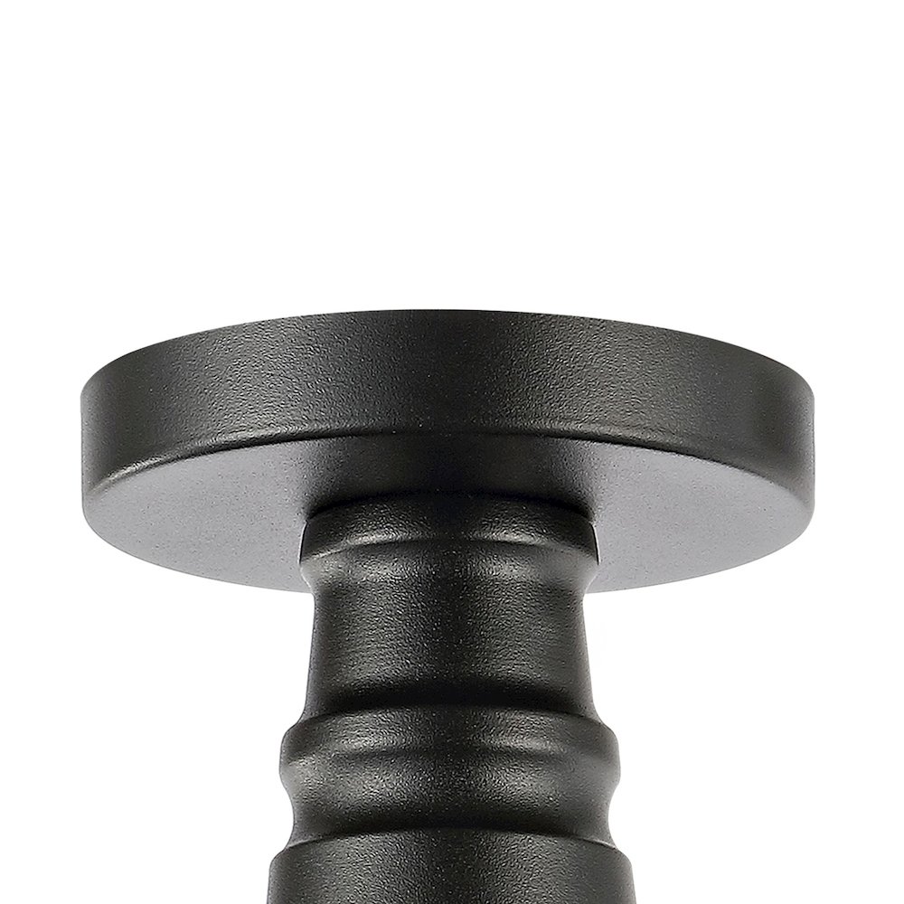 Camila Classic Industrial Indoor/Outdoor Iron Led Semi Flush Mount. Picture 3