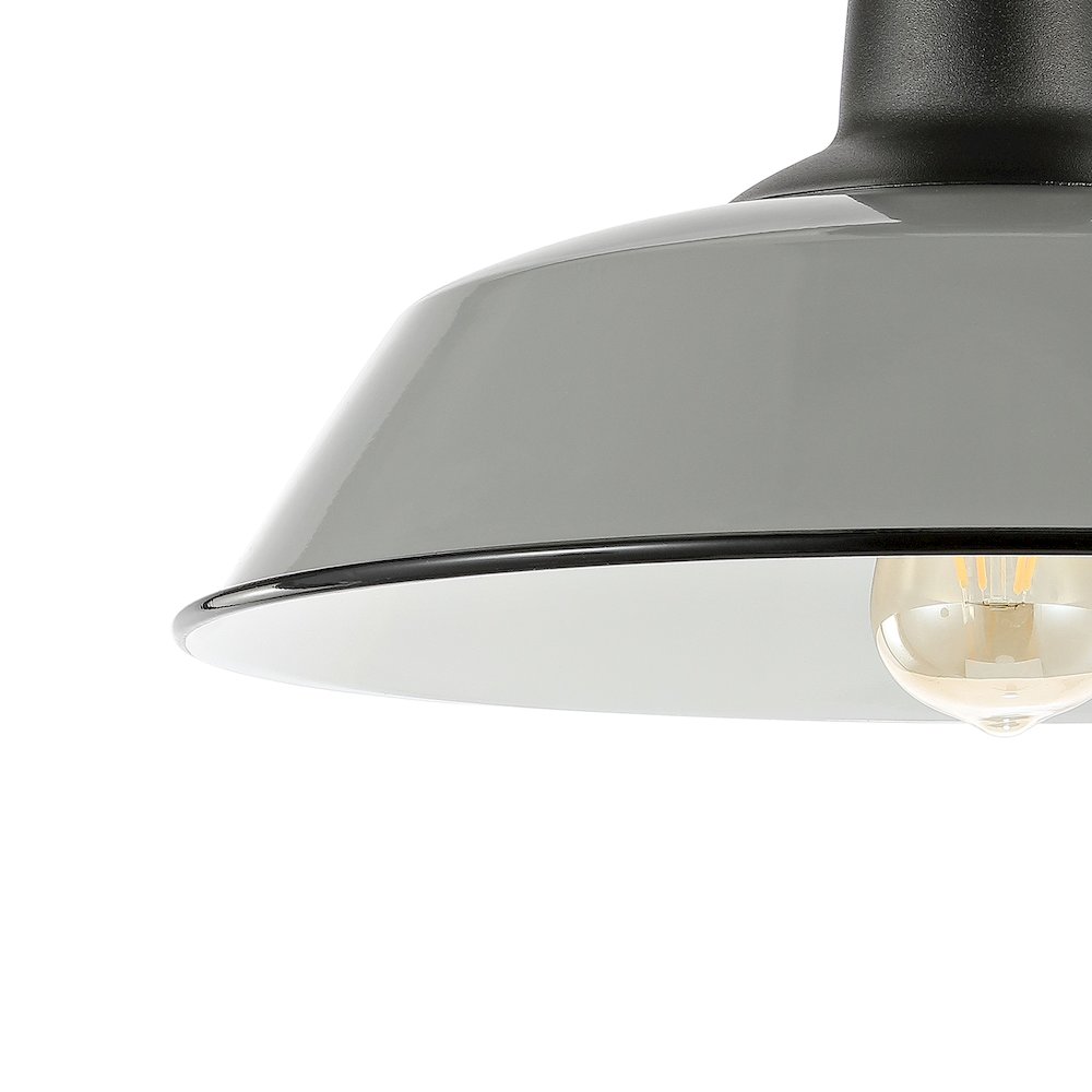 Camila Classic Industrial Indoor/Outdoor Iron Led Semi Flush Mount. Picture 2