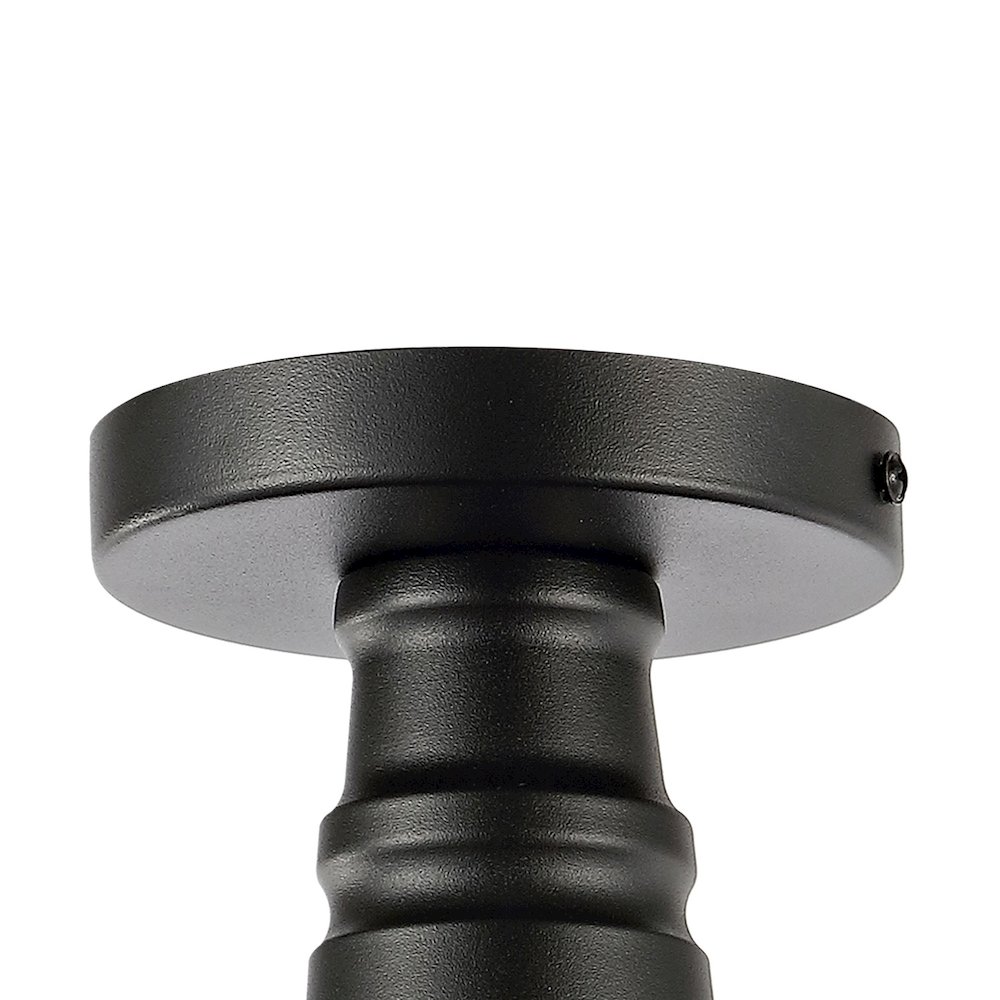 Camila Classic Industrial Indoor/Outdoor Iron Led Semi Flush Mount. Picture 3