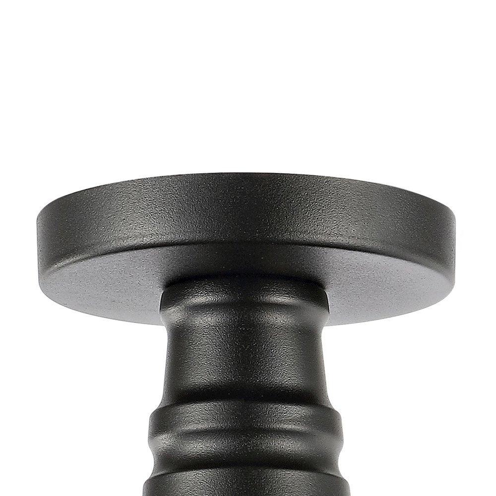 Camila Classic Industrial Indoor/Outdoor Iron Led Semi Flush Mount. Picture 3