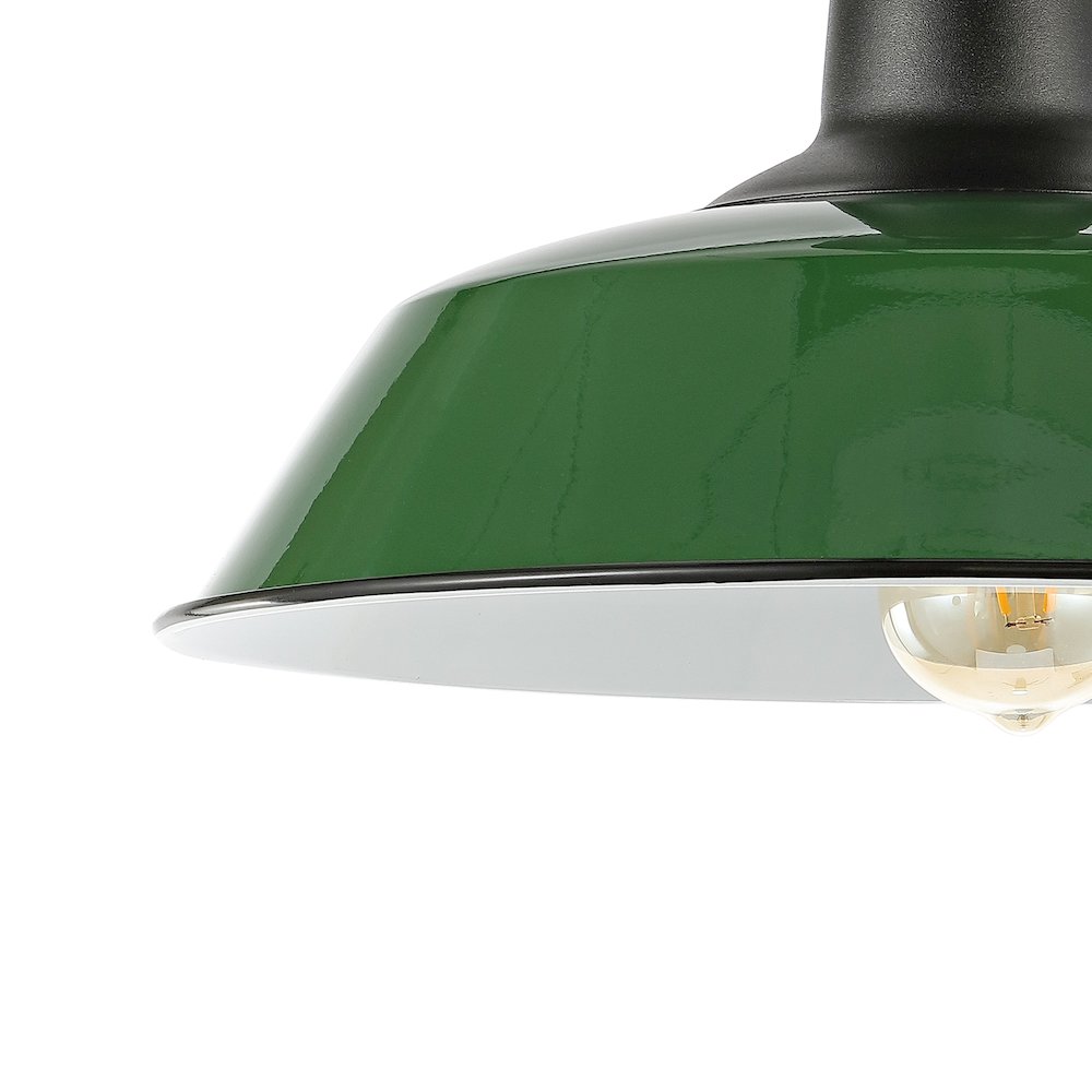 Camila Classic Industrial Indoor/Outdoor Iron Led Semi Flush Mount. Picture 2