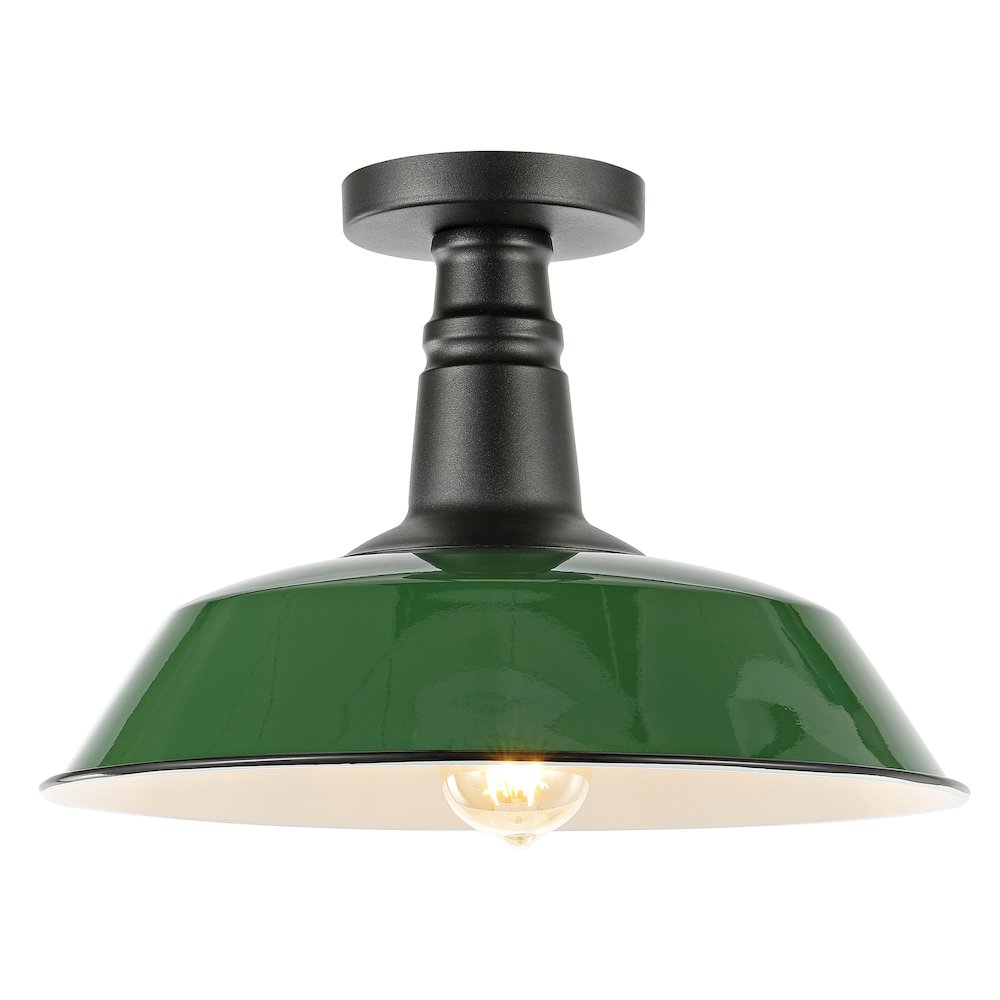 Camila Classic Industrial Indoor/Outdoor Iron Led Semi Flush Mount. Picture 5