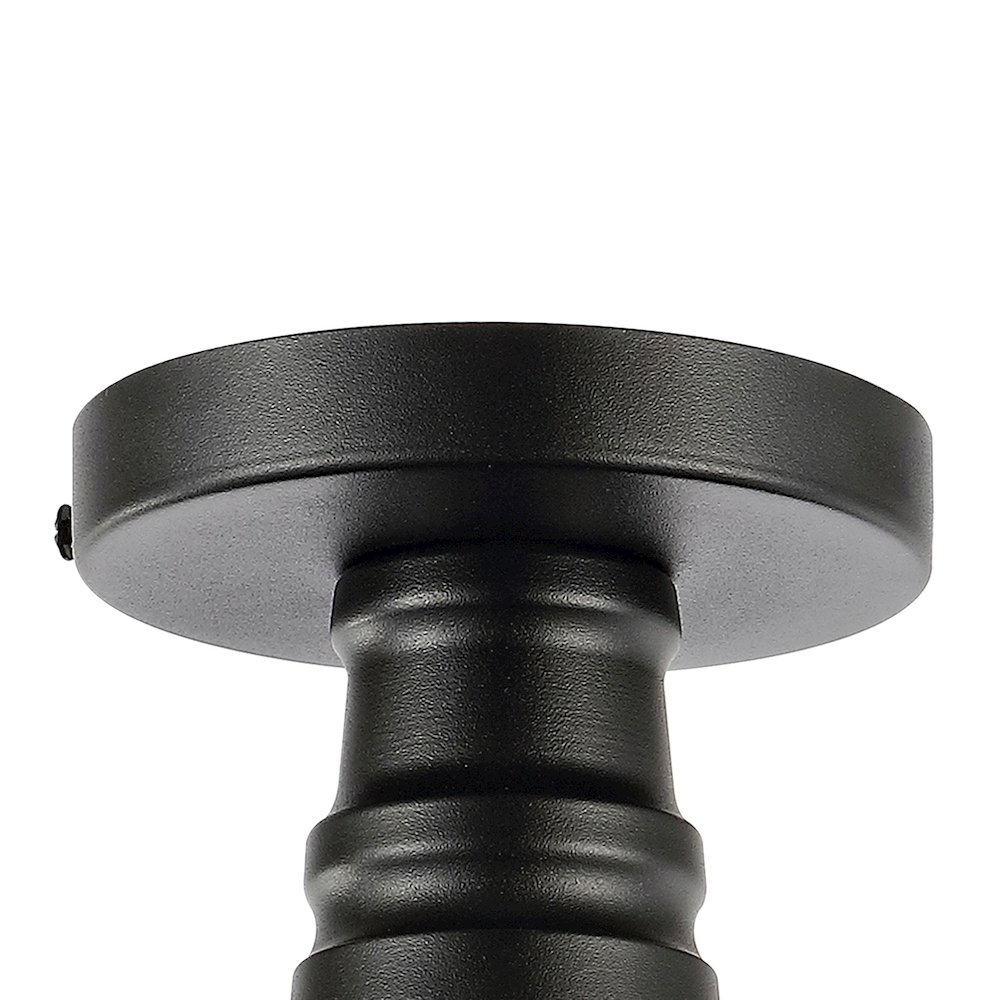 Camila Classic Industrial Indoor/Outdoor Iron Led Semi Flush Mount. Picture 3