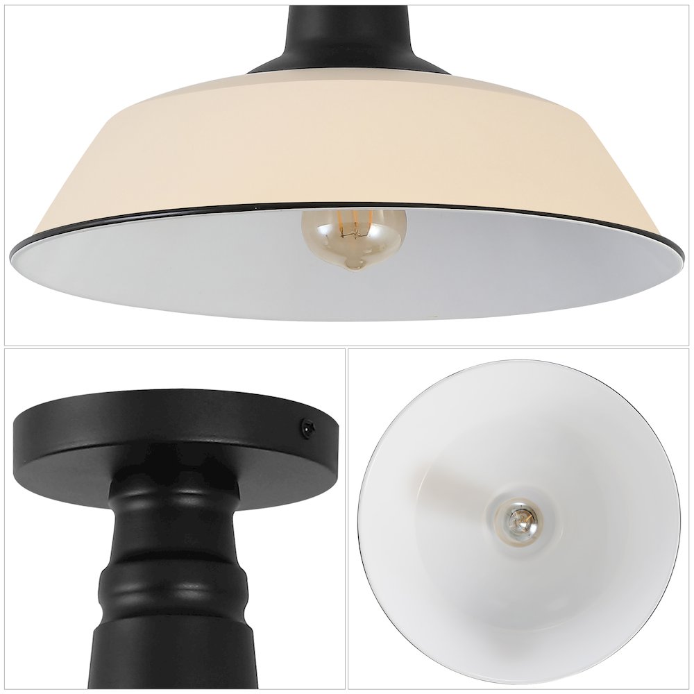 Indoor/Outdoor Iron LED Semi Flush Mount, Matte Almond. Picture 5