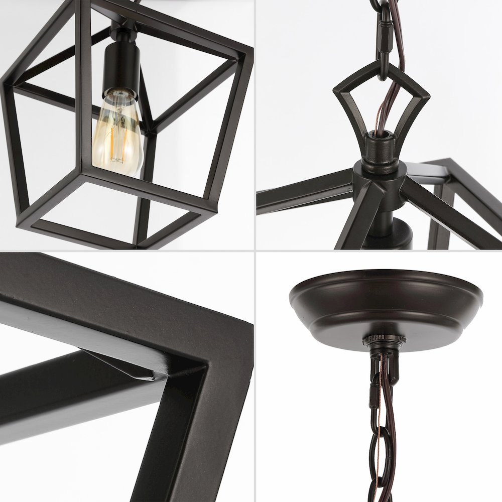 Oslin 1-Light Vintage Farmhouse Iron Chain Pagoda Led Pendant. Picture 4