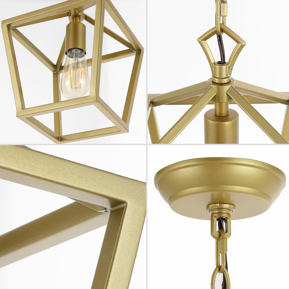 Oslin 1-Light Vintage Farmhouse Iron Chain Pagoda Led Pendant. Picture 4