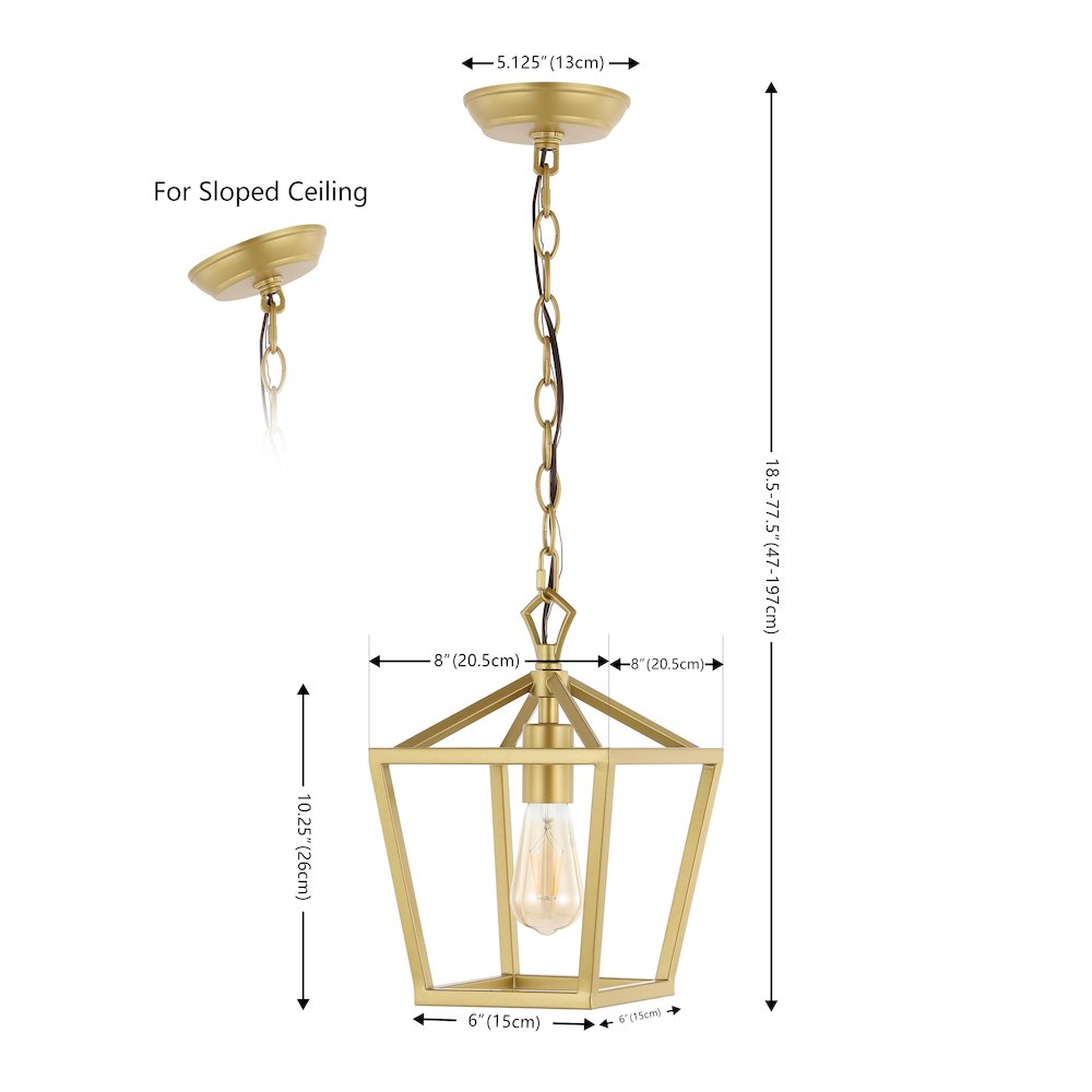 Oslin 1-Light Vintage Farmhouse Iron Chain Pagoda Led Pendant. Picture 3