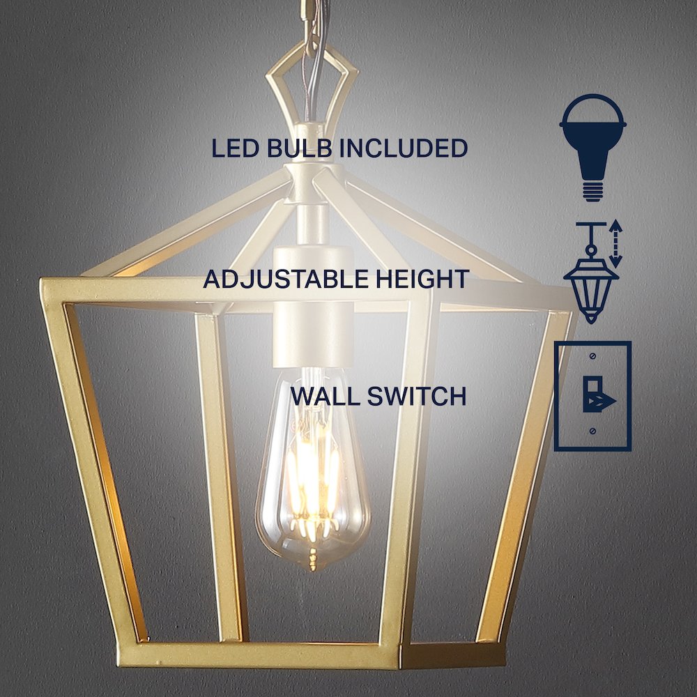 Oslin 1-Light Vintage Farmhouse Iron Chain Pagoda Led Pendant. Picture 5