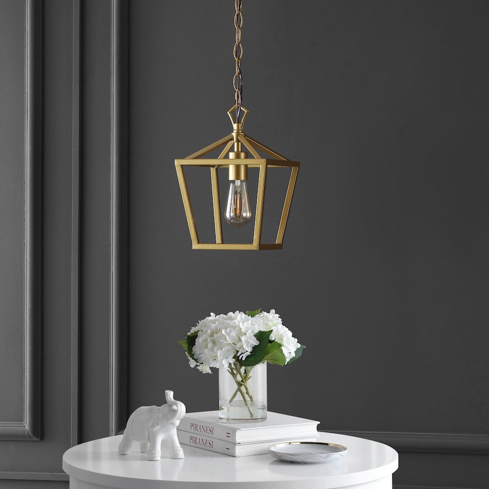 Oslin 1-Light Vintage Farmhouse Iron Chain Pagoda Led Pendant. Picture 1