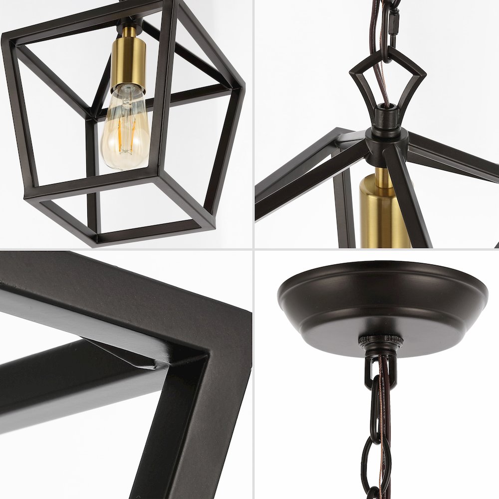 Oslin 1-Light Vintage Farmhouse Iron Chain Pagoda Led Pendant. Picture 4