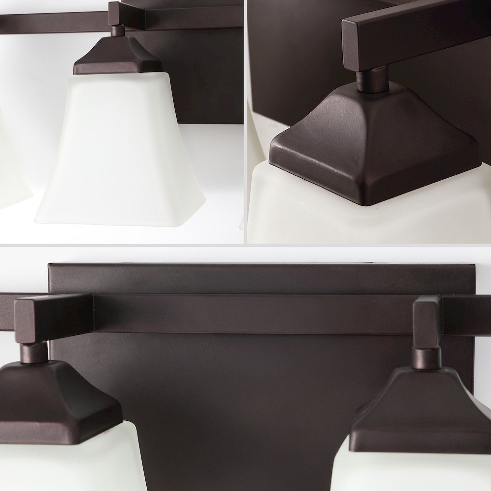 Staunton 6-Light Metal LED Vanity Light with Frosted Glass Shades. Picture 4