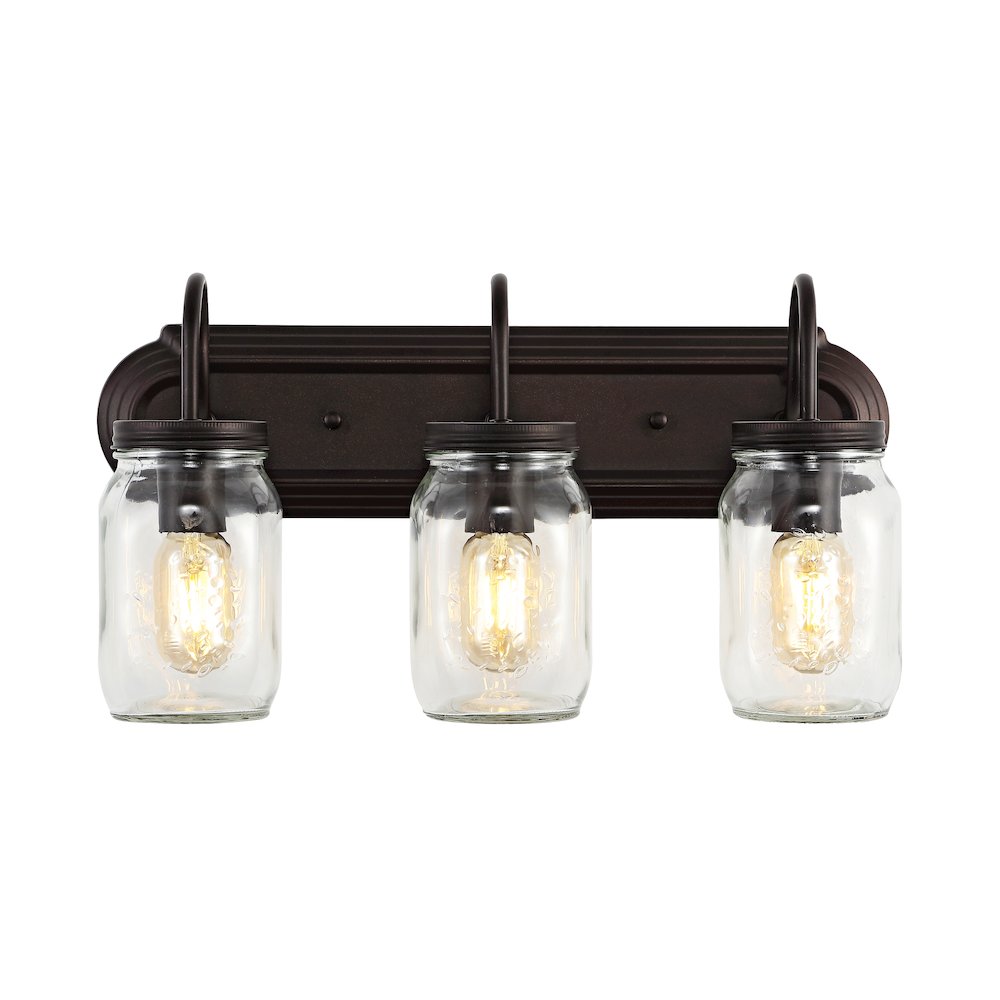 Gaines Farmhouse Industrial Iron Mason Jar Led Vanity. Picture 7