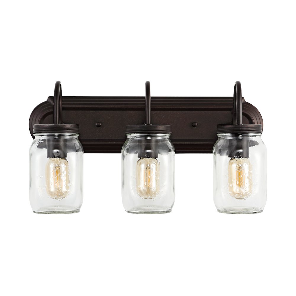 Gaines Farmhouse Industrial Iron Mason Jar Led Vanity. Picture 2