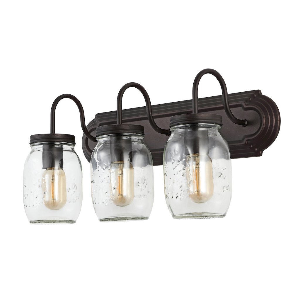 Gaines Farmhouse Industrial Iron Mason Jar Led Vanity. Picture 5