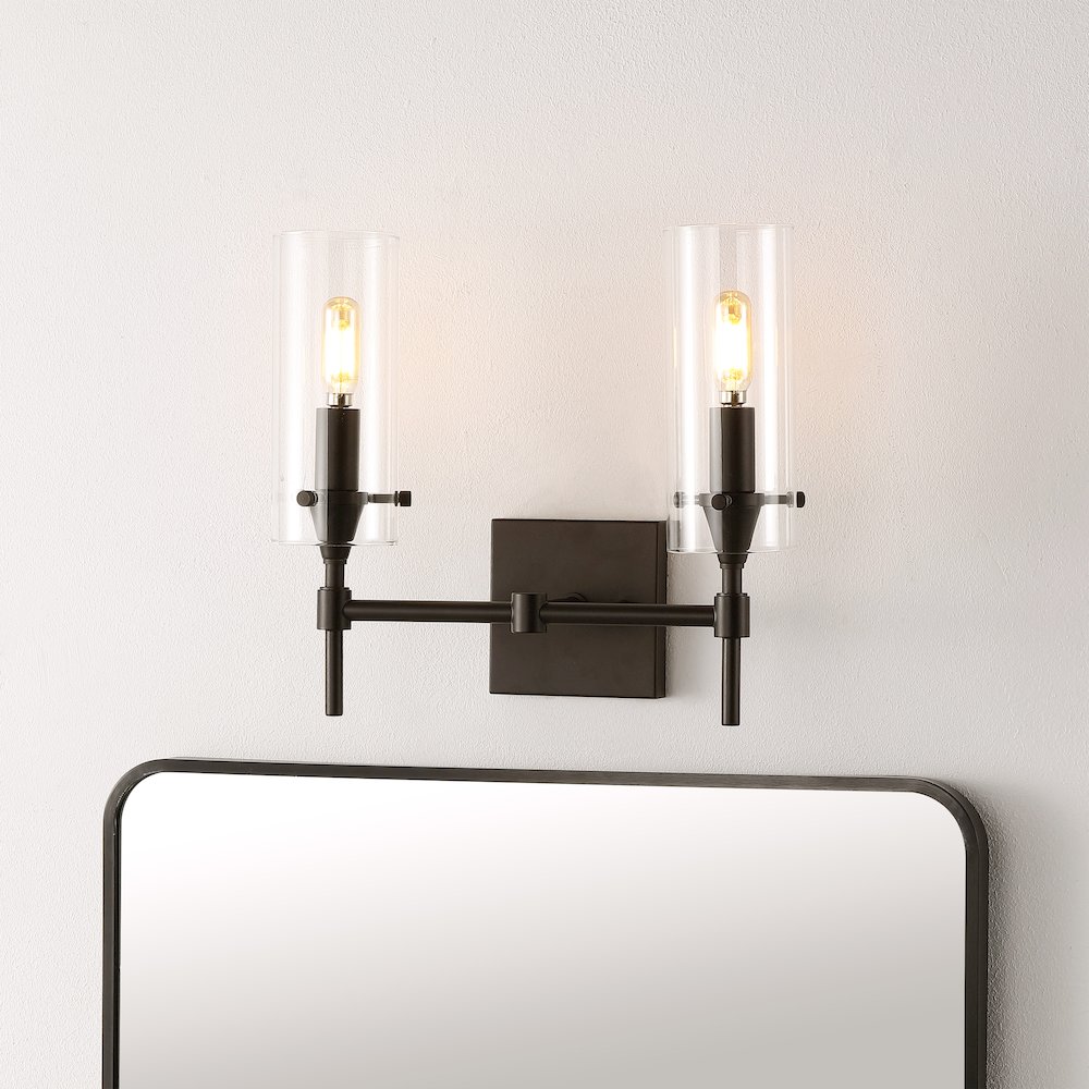 Cato Bohemian Farmhouse Iron/Glass Led Vanity. Picture 8