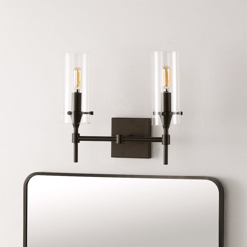 Cato Bohemian Farmhouse Iron/Glass Led Vanity. Picture 6