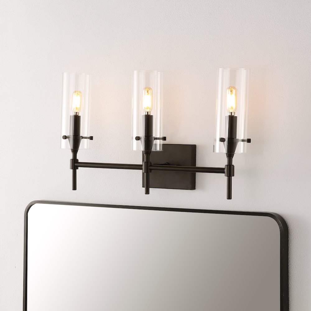 Cato Bohemian Farmhouse Iron/Glass Led Vanity. Picture 8