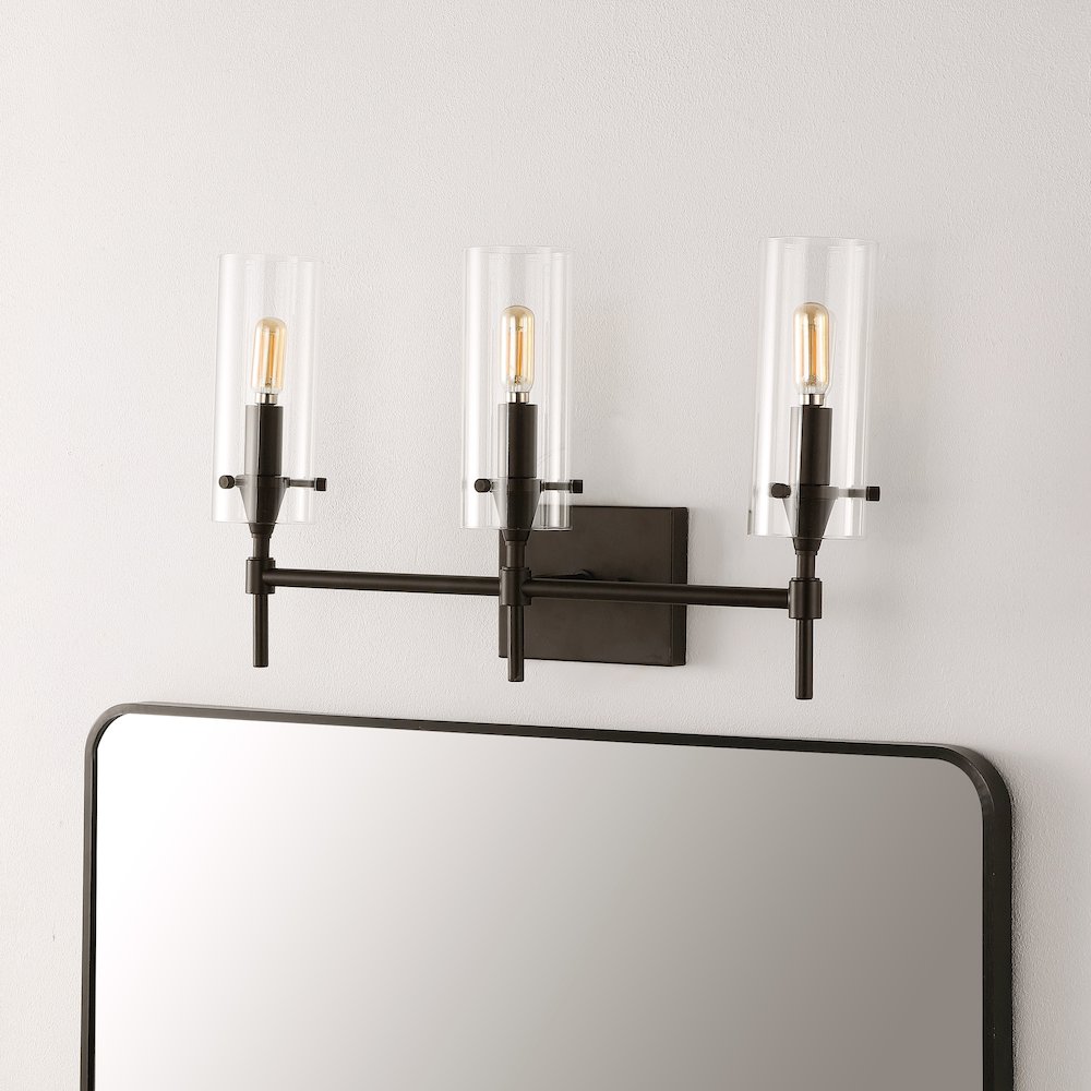 Cato Bohemian Farmhouse Iron/Glass Led Vanity. Picture 6