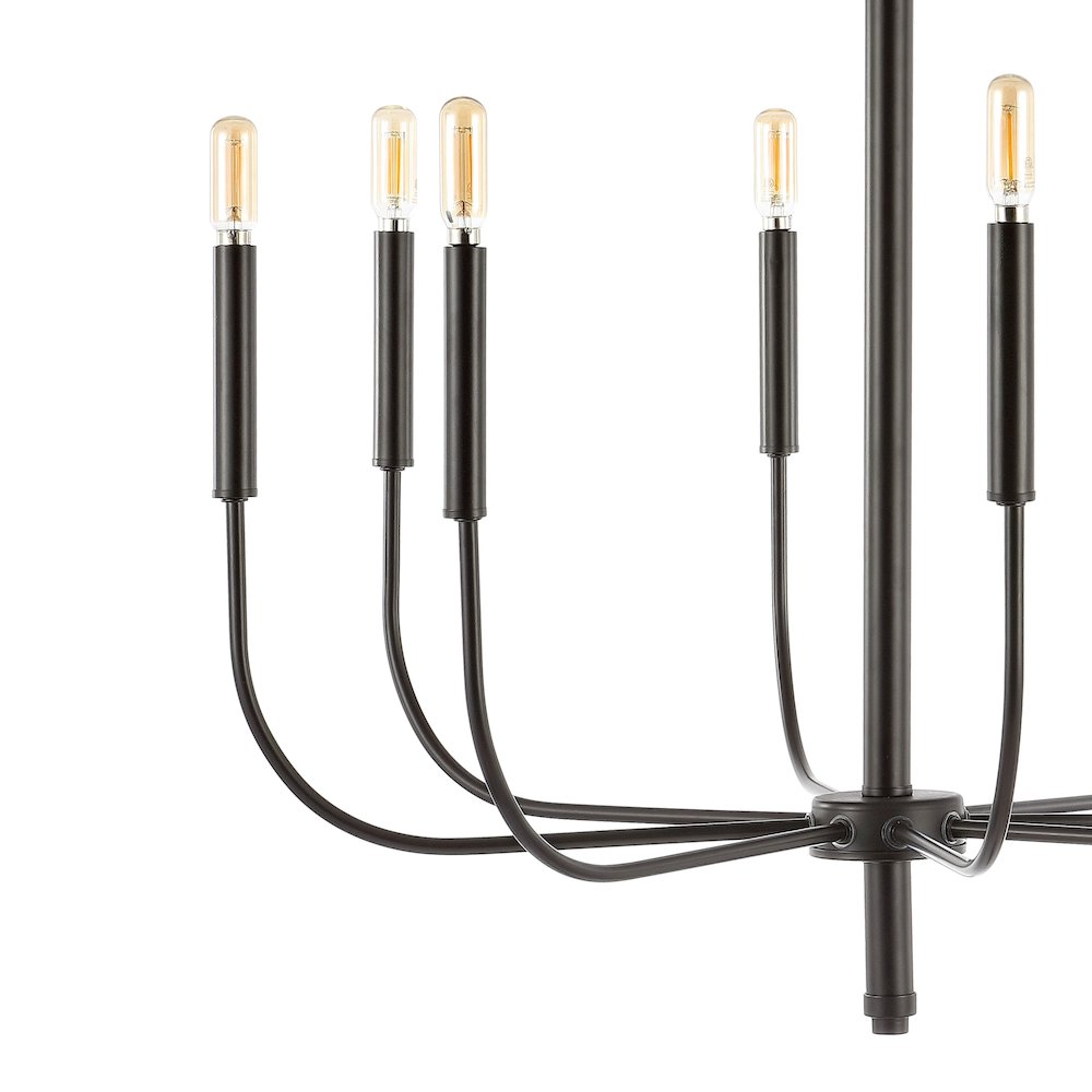 Amoros Modern Mid Century Iron Led Chandelier. Picture 2
