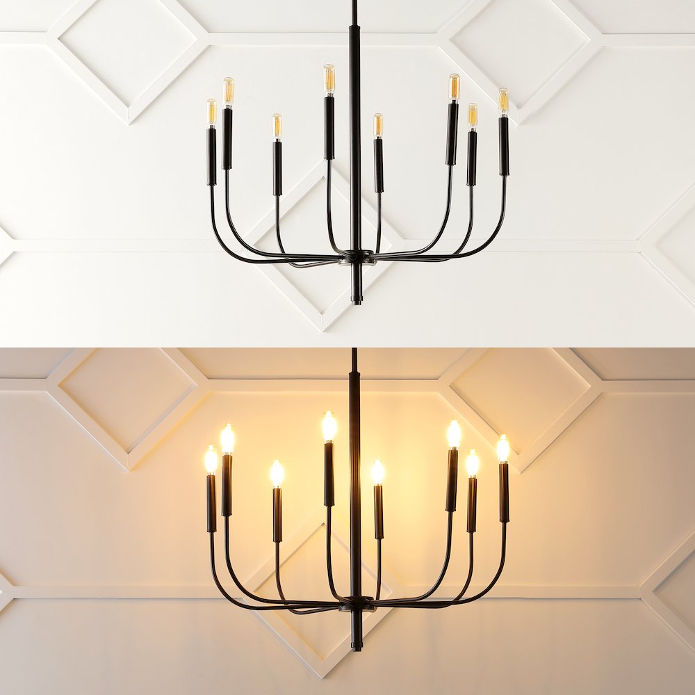 Amoros Modern Mid Century Iron Led Chandelier. Picture 9