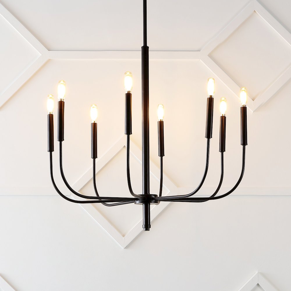 Amoros Modern Mid Century Iron Led Chandelier. Picture 6