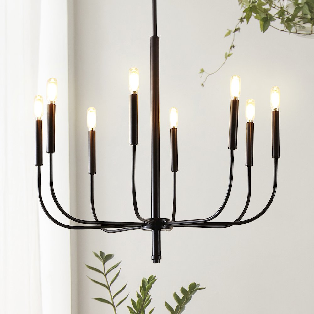 Amoros Modern Mid Century Iron Led Chandelier. Picture 7