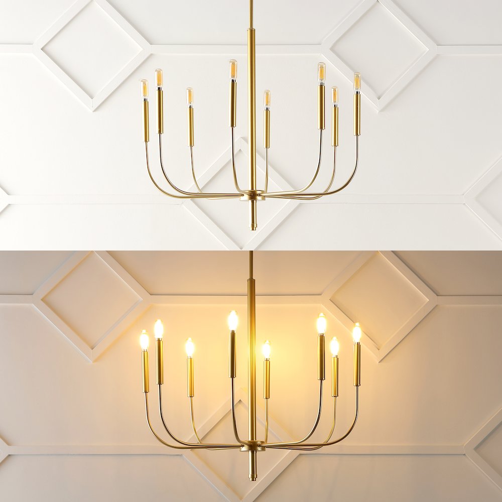 Amoros Modern Mid Century Iron Led Chandelier. Picture 9