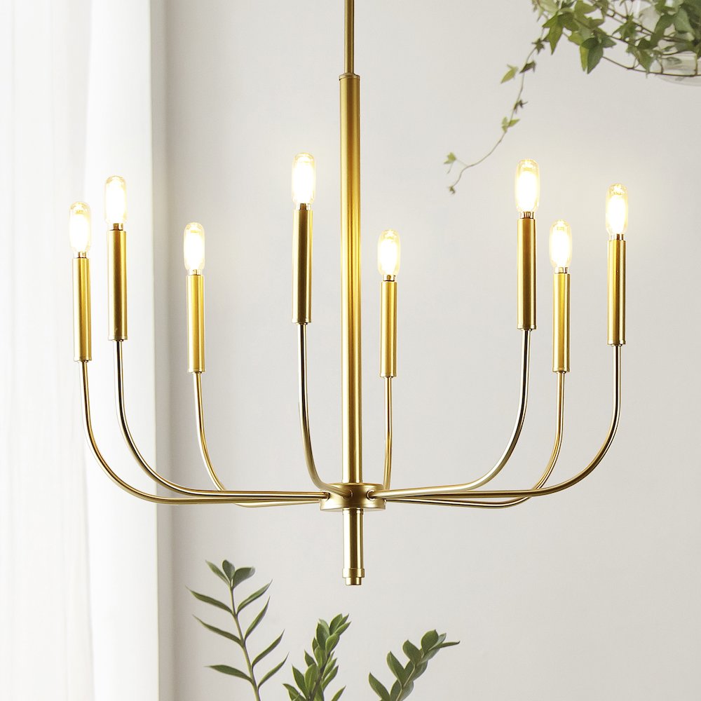 Amoros Modern Mid Century Iron Led Chandelier. Picture 7