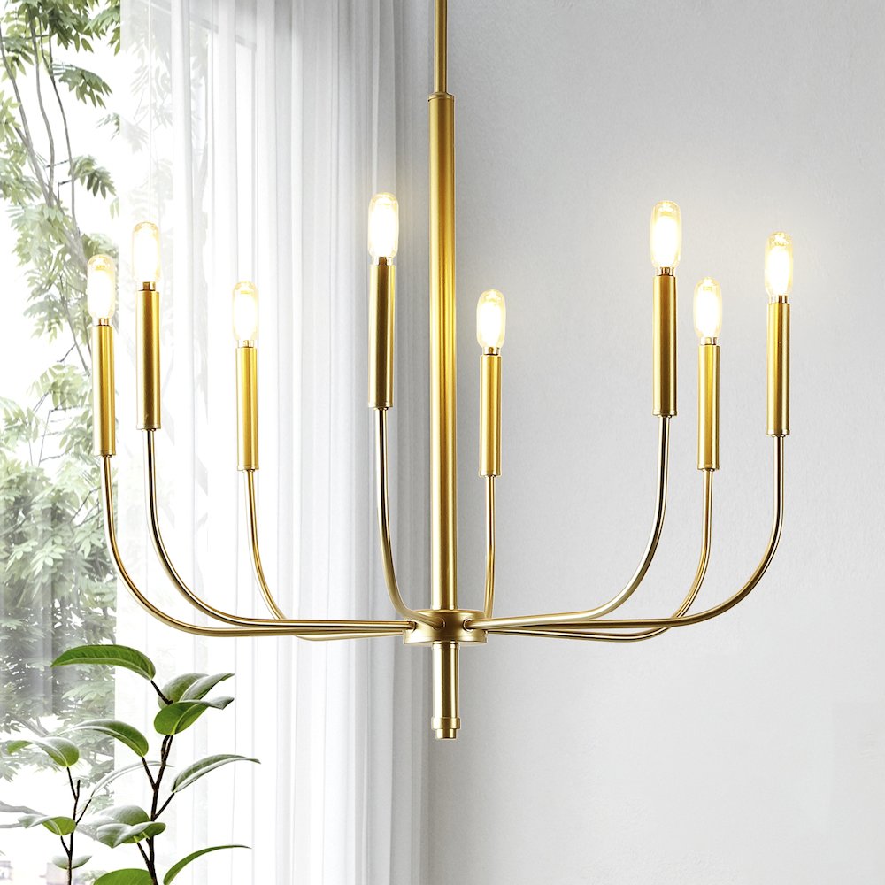 Amoros Modern Mid Century Iron Led Chandelier. Picture 8