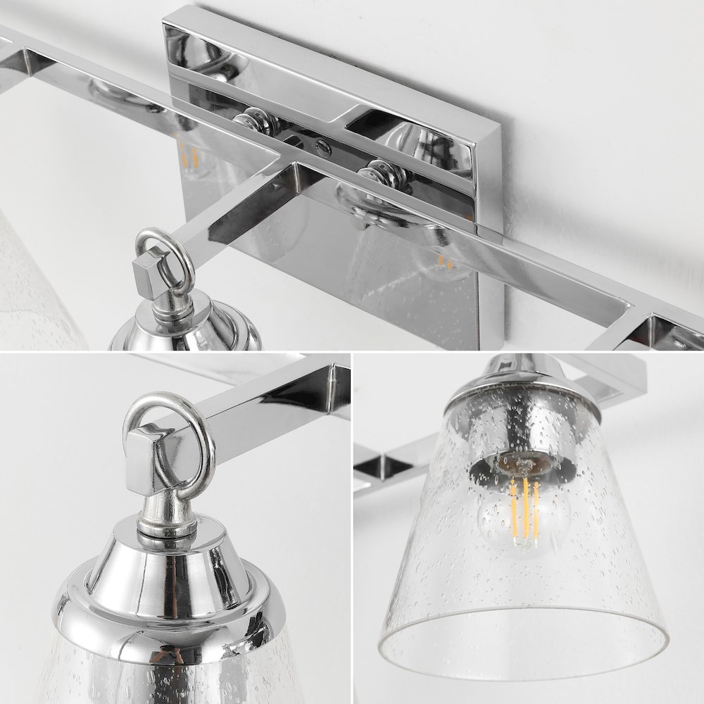 Marion 5-Light Hurricane Metal/Seeded Glass Led Vanity Light. Picture 5