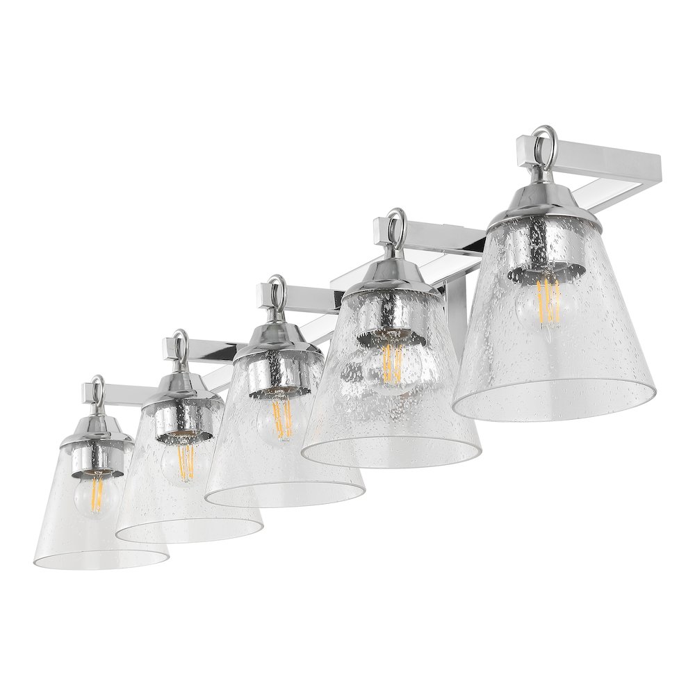 Marion 5-Light Hurricane Metal/Seeded Glass Led Vanity Light. Picture 2