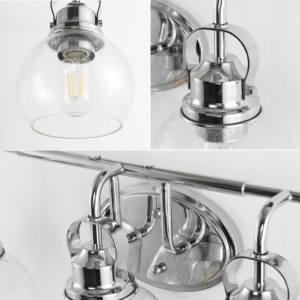Shirley 5-Light Metal/Seeded Glass Vanity Light. Picture 3