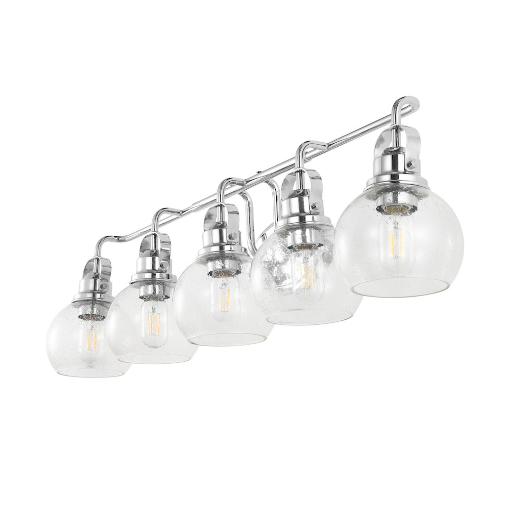 Shirley 5-Light Metal/Seeded Glass Vanity Light. Picture 1