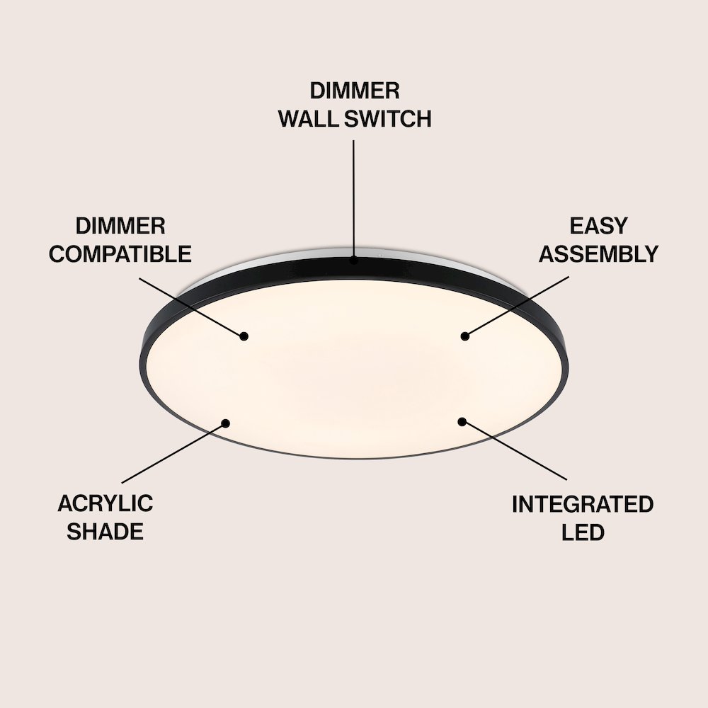 Astrid 1-Light Modern Minimalist Iron Circle Integrated Led Flush Mount. Picture 6