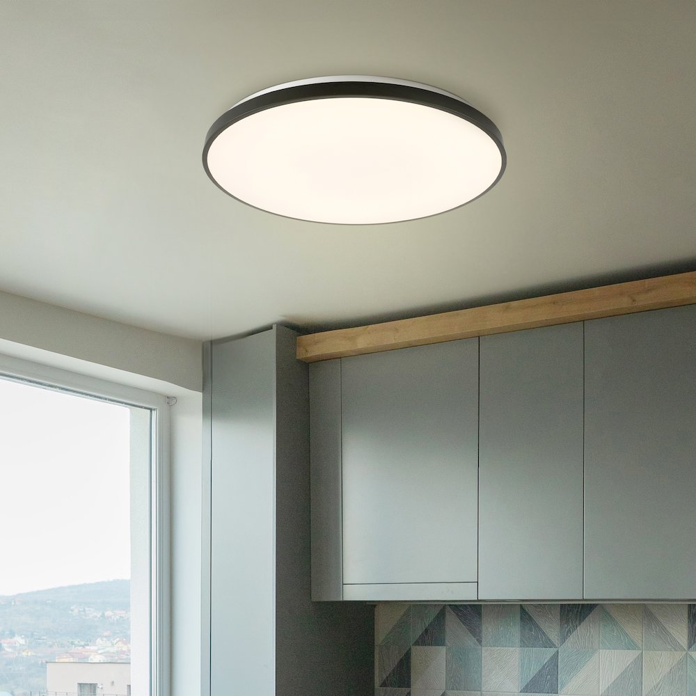 Astrid 1-Light Modern Minimalist Iron Circle Integrated Led Flush Mount. Picture 4