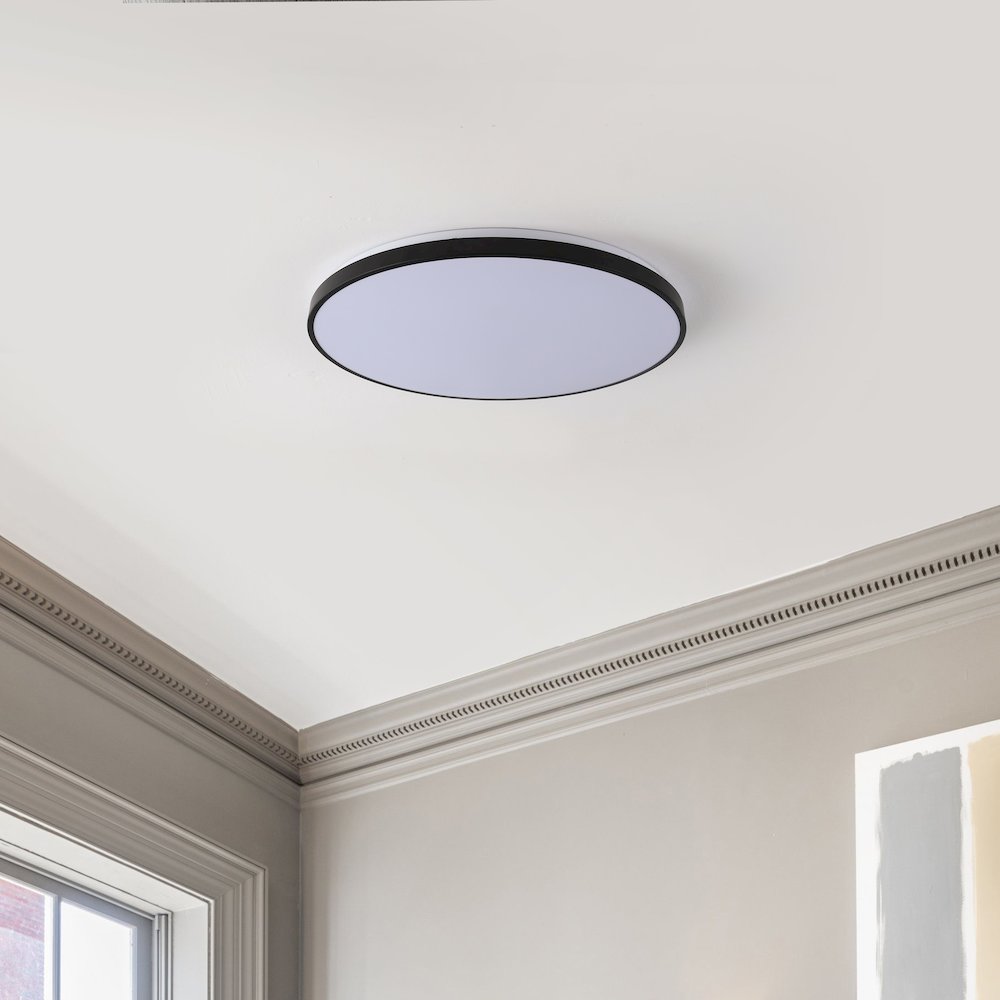 Astrid 1-Light Modern Minimalist Iron Circle Integrated Led Flush Mount. Picture 2
