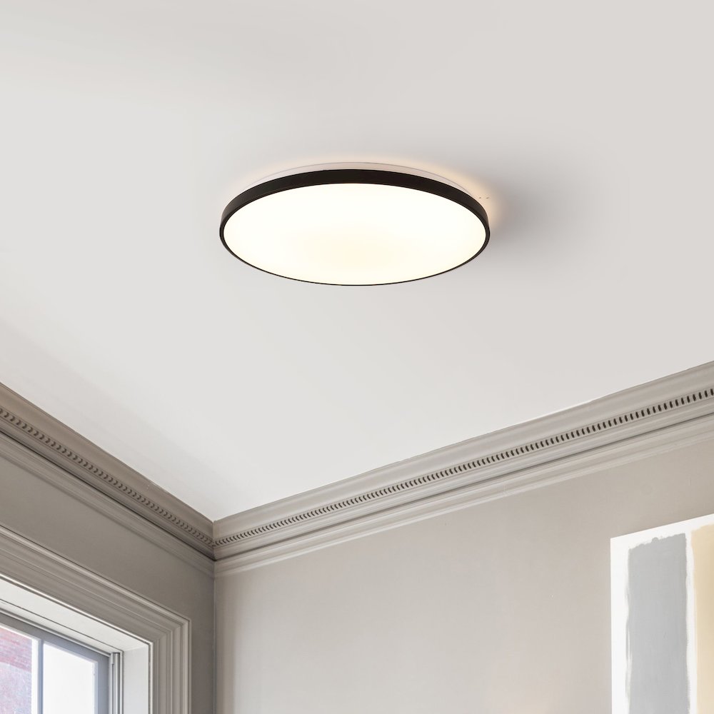 Astrid 1-Light Modern Minimalist Iron Circle Integrated Led Flush Mount. Picture 1