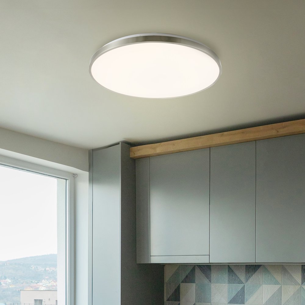 Astrid 1-Light Modern Minimalist Iron Circle Integrated Led Flush Mount. Picture 4