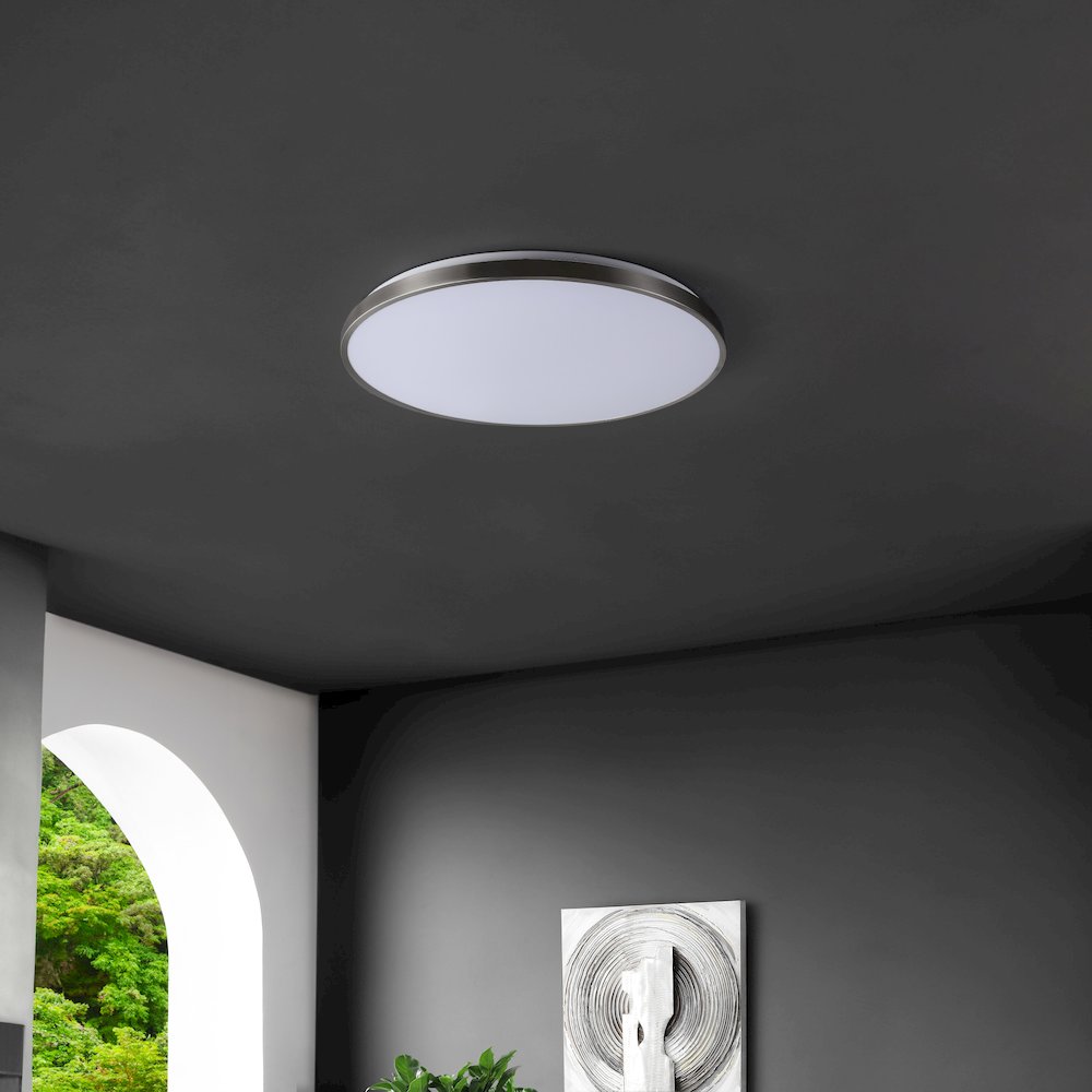 Astrid 1-Light Modern Minimalist Iron Circle Integrated Led Flush Mount. Picture 2