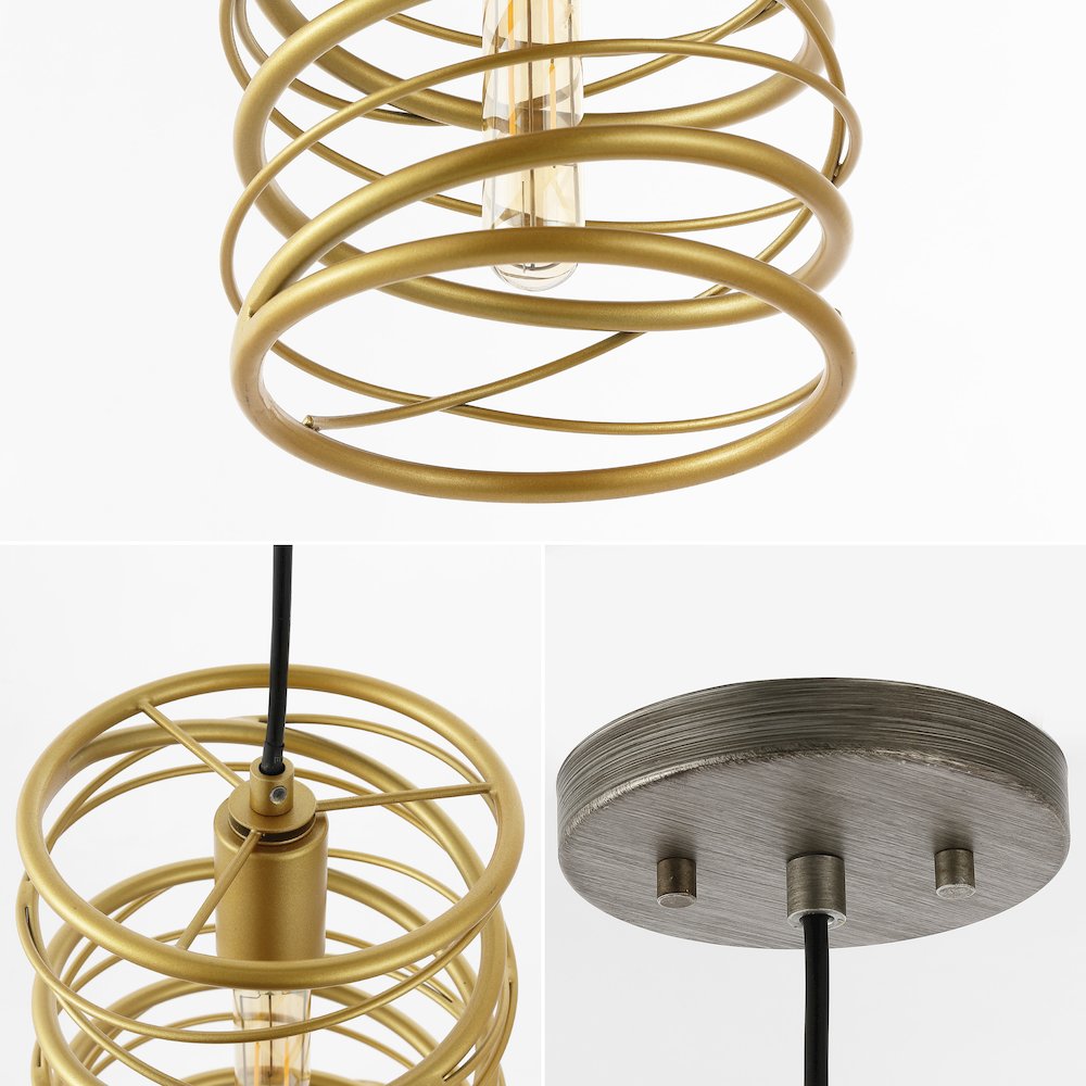 Helisa 1-Light Modern Contemporary Iron Spiral Led Pendant. Picture 5