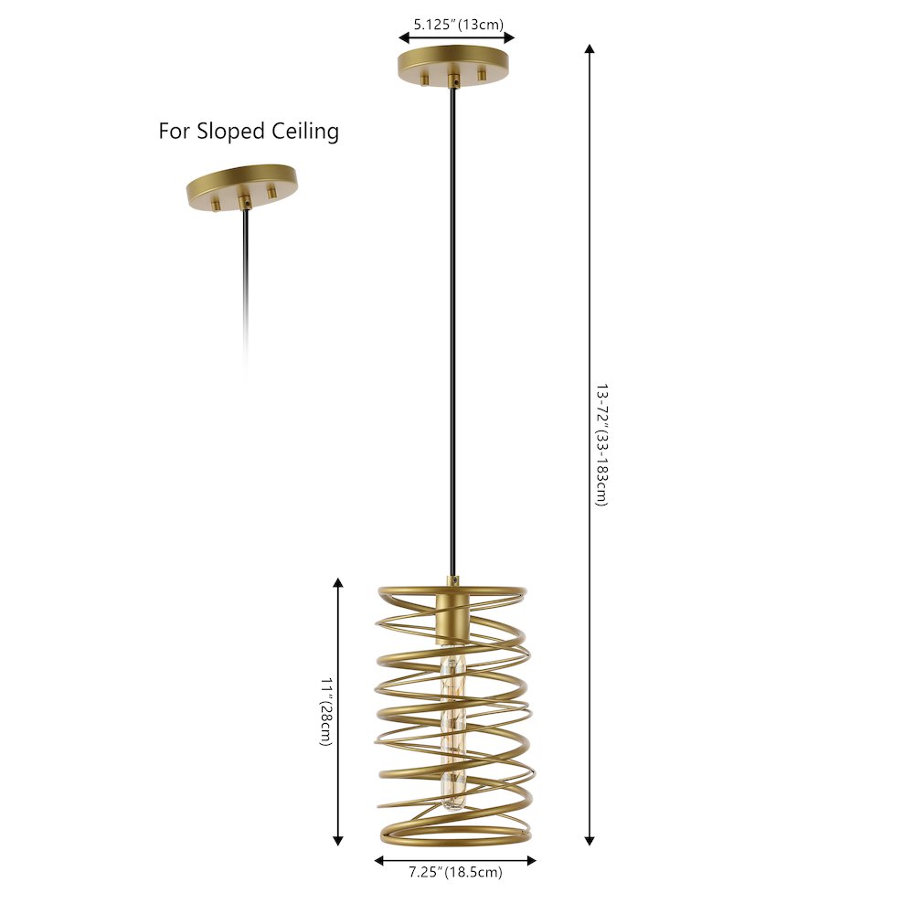 Helisa 1-Light Modern Contemporary Iron Spiral Led Pendant. Picture 3
