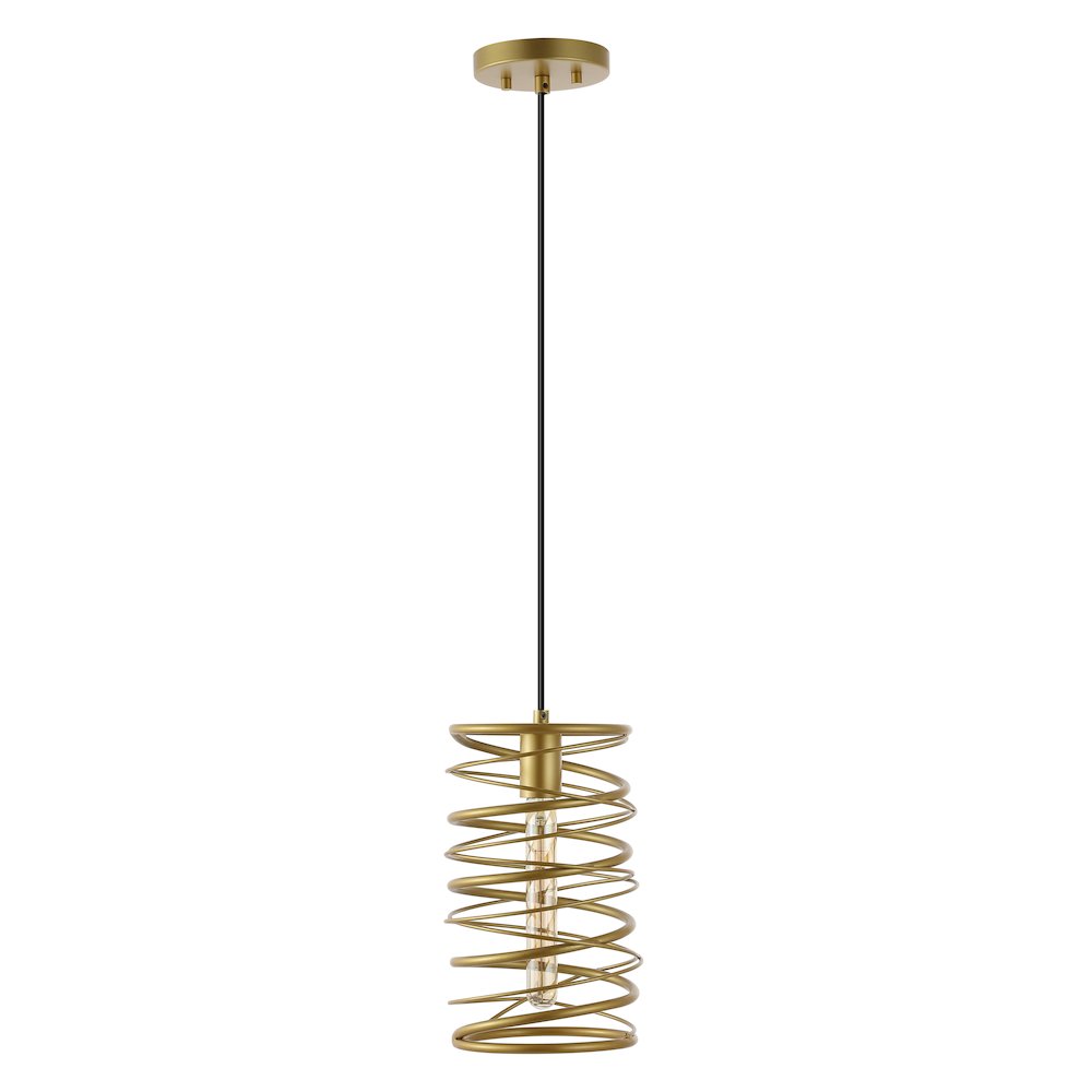Helisa 1-Light Modern Contemporary Iron Spiral Led Pendant. Picture 2